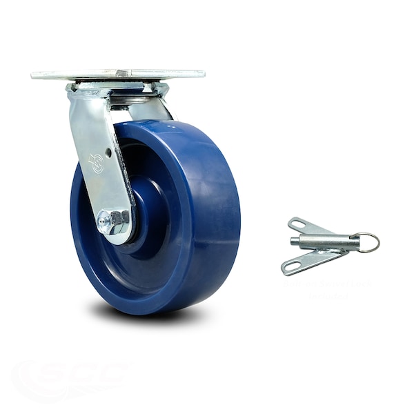6 Inch Solid Polyurethane Swivel Caster with Ball Bearing and Swivel Lock SCC